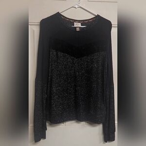 Women's Size Medium Knox Rose Long Size Black Jersey Knit Top. NEVER WOR…